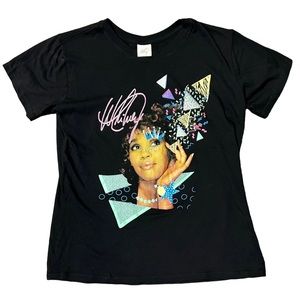 Vintage Whitney Houston T-Shirt Size XS Tee Black